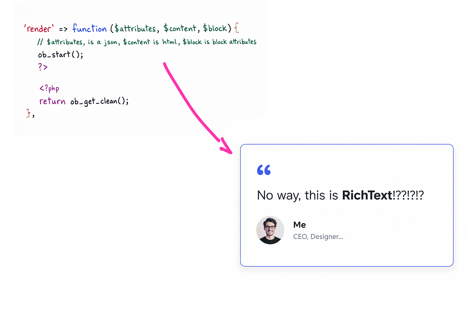 Render callback and frontend output